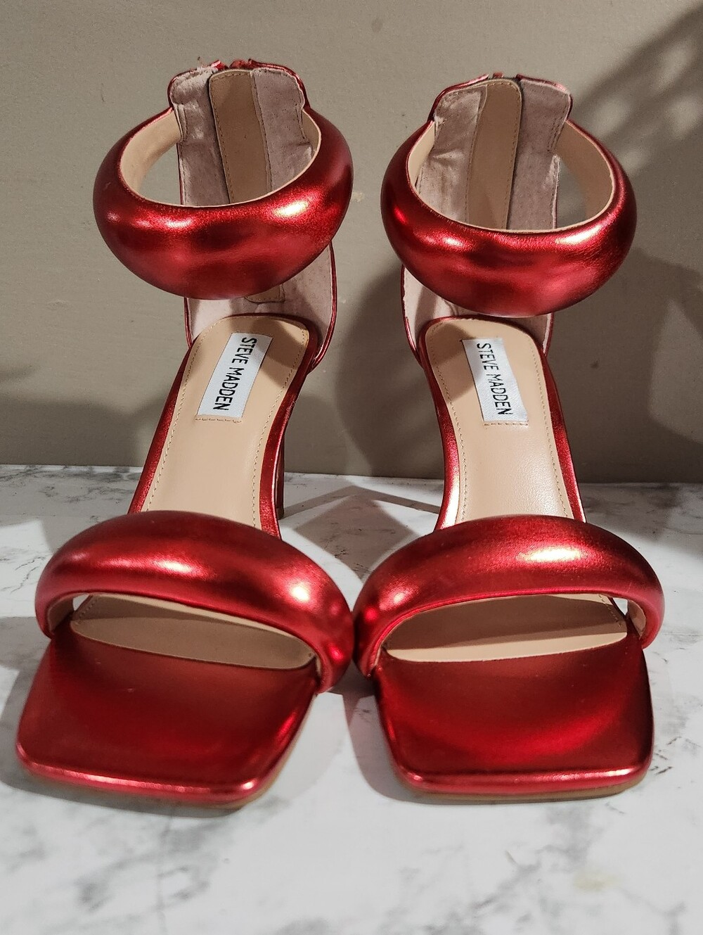 Steve Madden Partay Red Metal Heel- Size 6.5